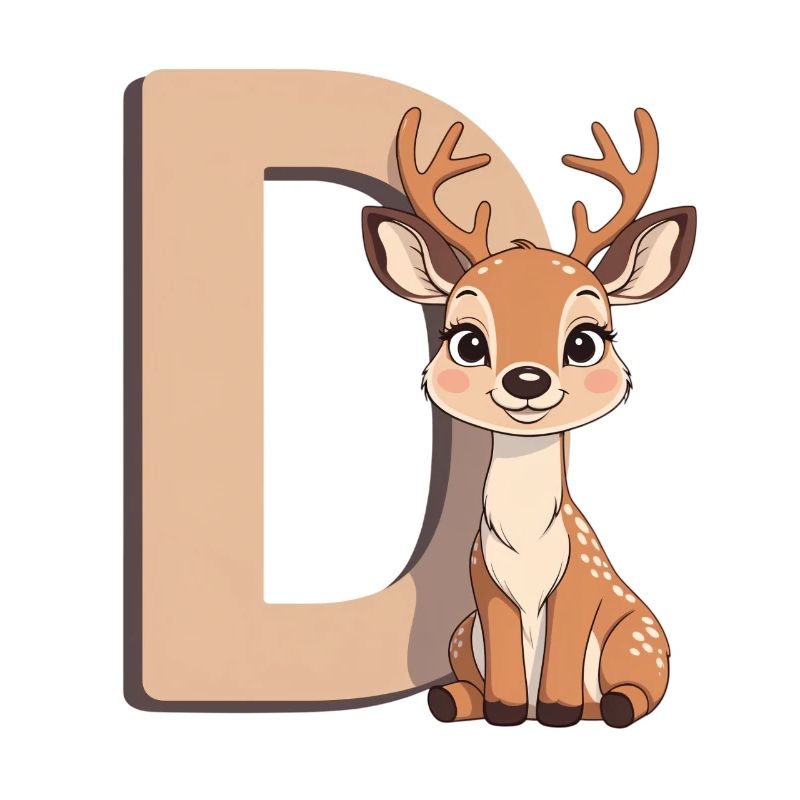 Dessin animé de Cerf D Lettre Câline D