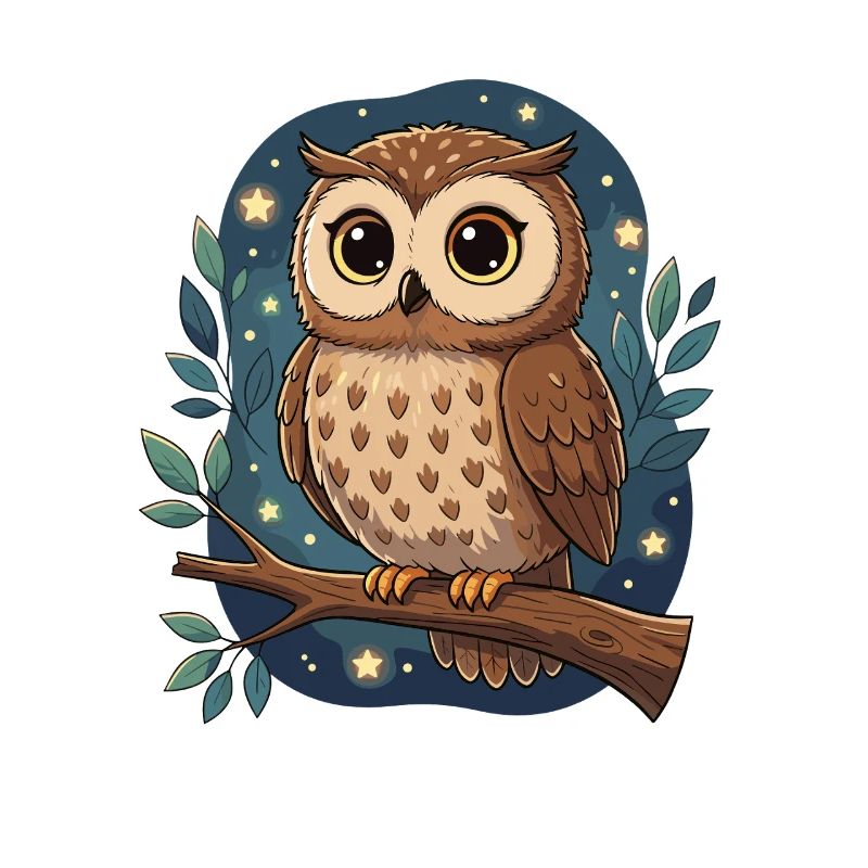 Nächtliche Eule auf Ast