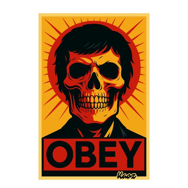 Affiche pop art Skull Rays