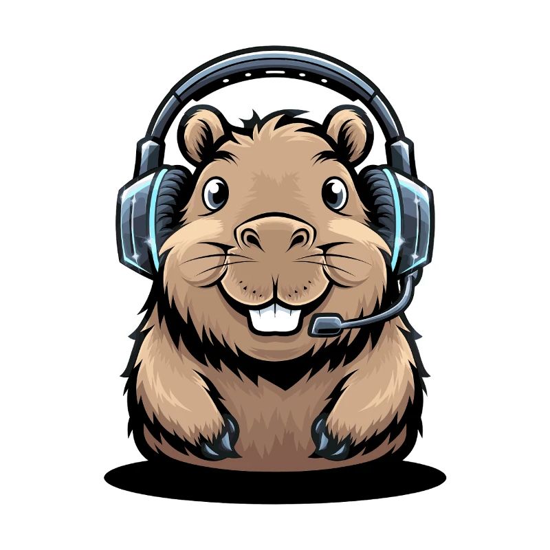  Capybara Gamer Mit Headset Süßes Capybara Gaming