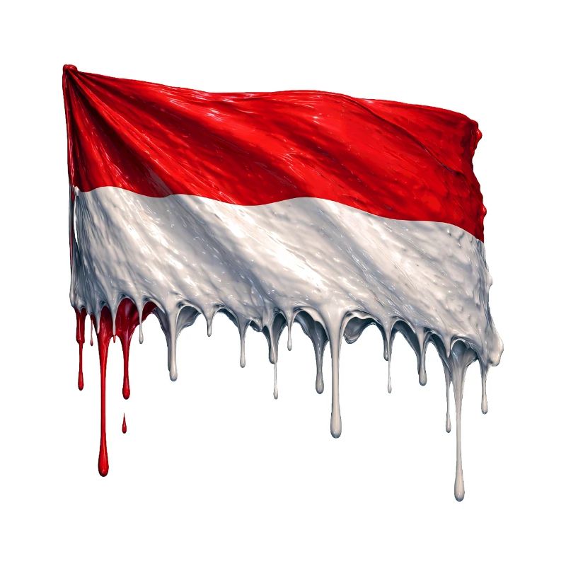 Art de la chute du drapeau indonésien