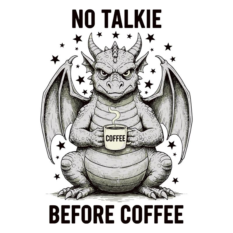 No Conversation Before Coffee Lover Dragon