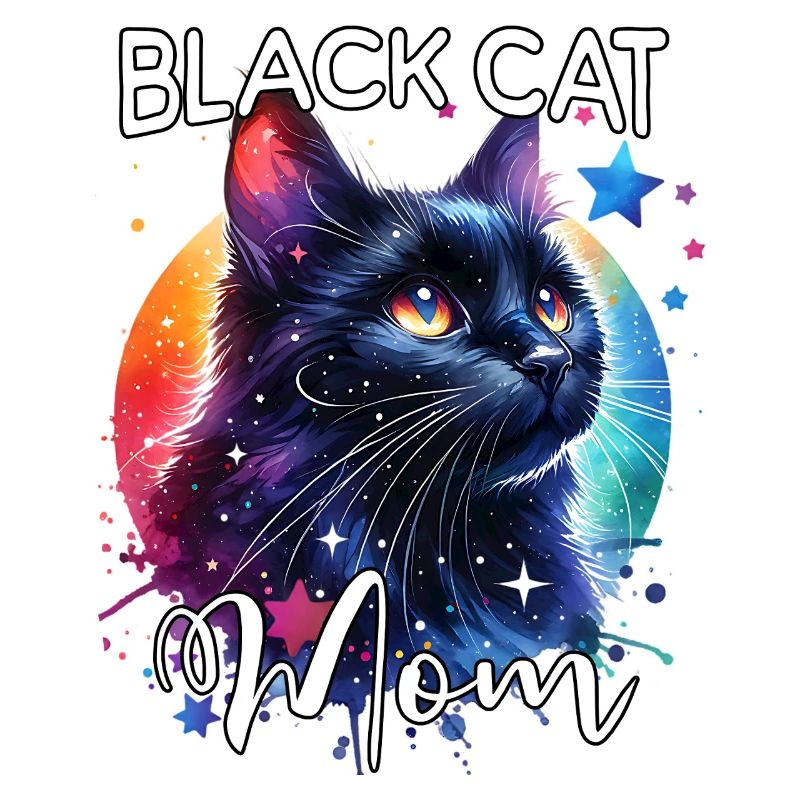 Schwarze Katze Mama