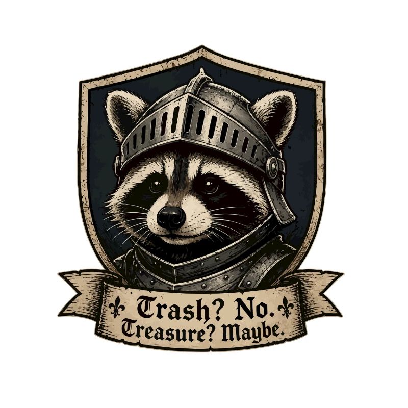 Knight Raccoon Shield Design