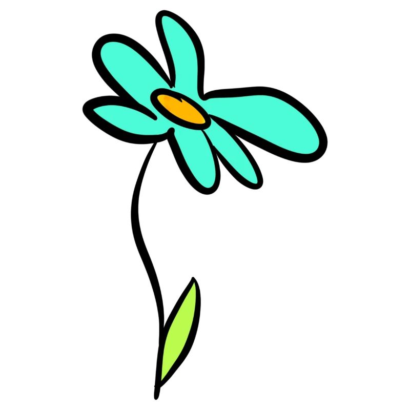 Illustration de fleur heureuse faite à la main