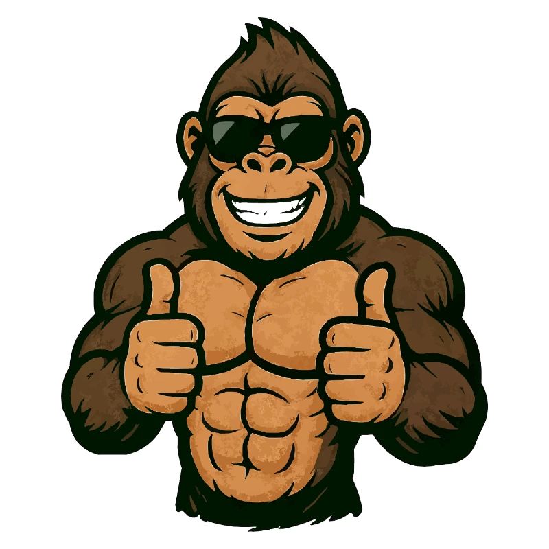 Gorilla Thumbs Up Retro