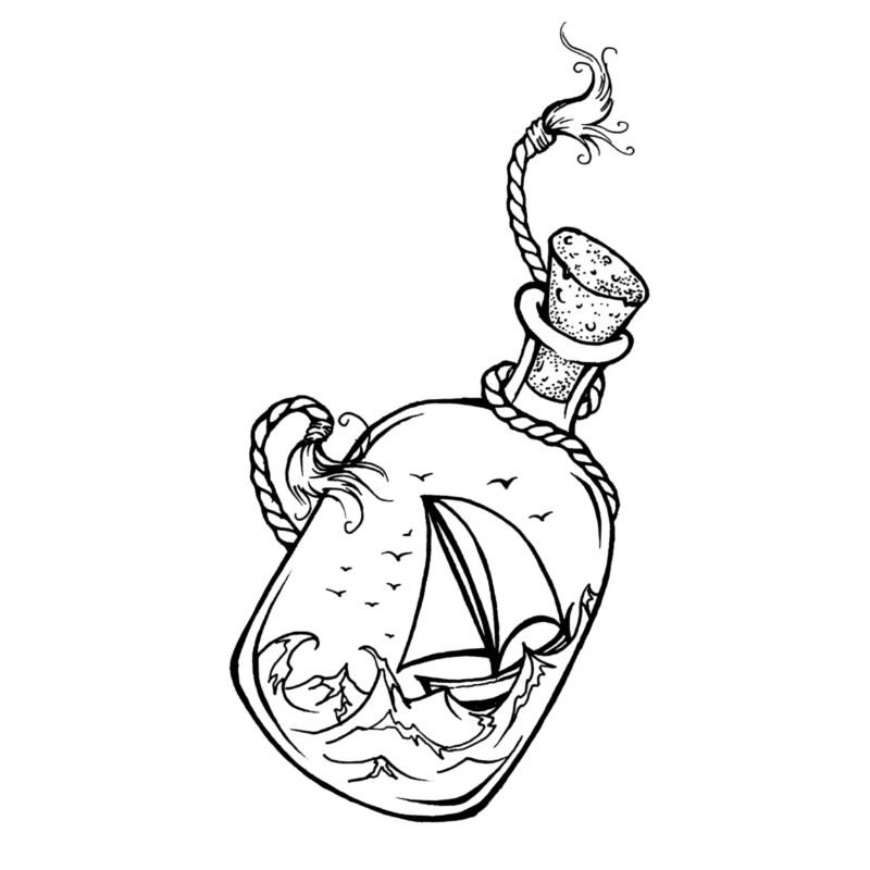 Flasche am Meer 2