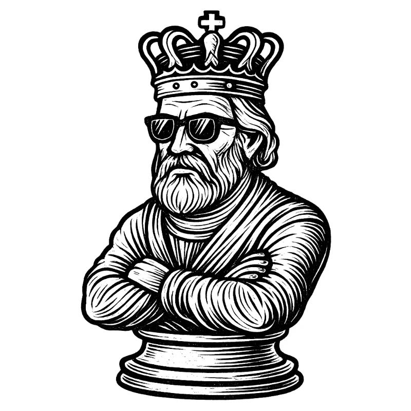 Cool chess king with sunglasses