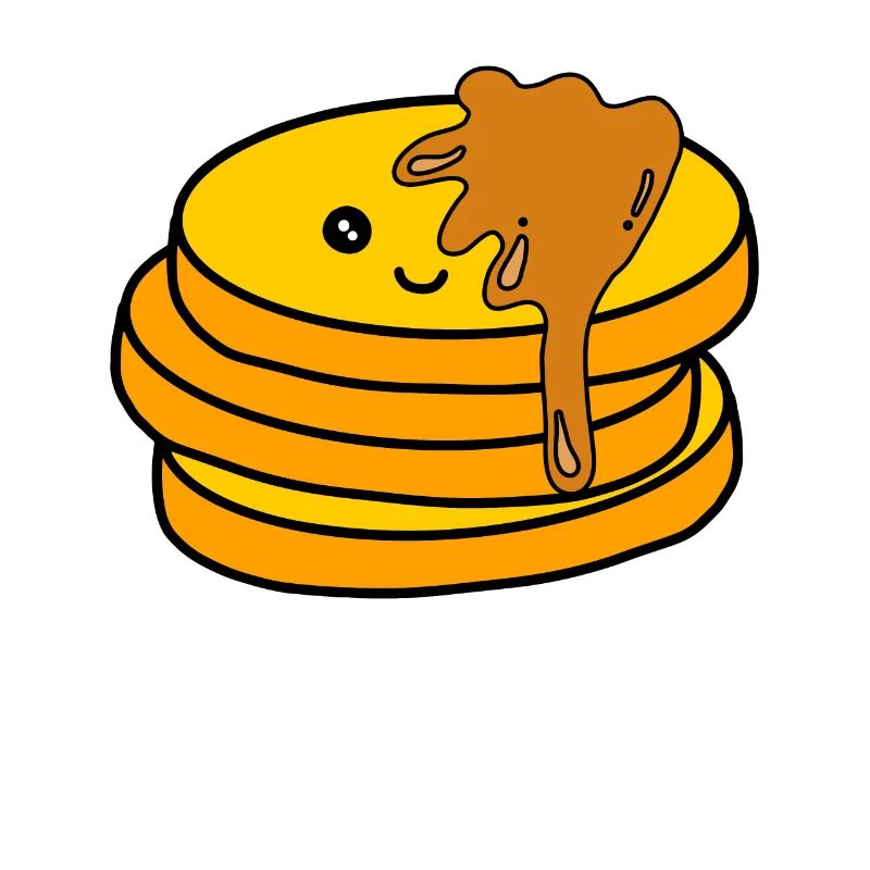 Kawaii-Pfannkuchen mit Sirup