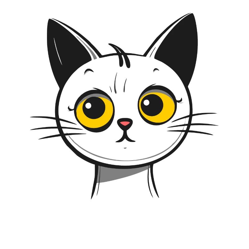 Chat de dessin animé mignon triste