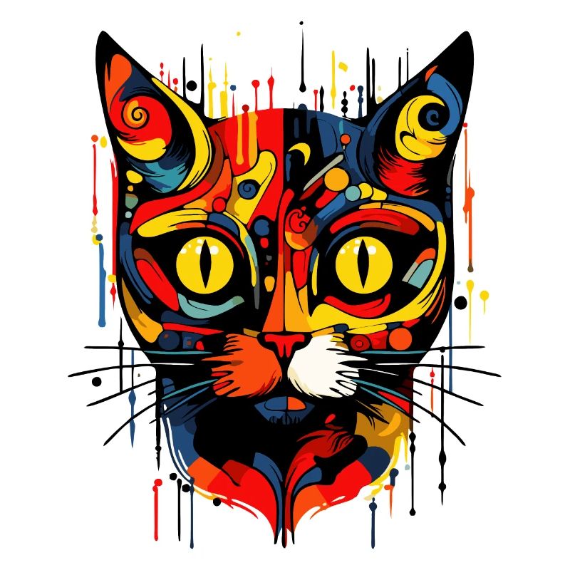 abstrakte Kunst Katze