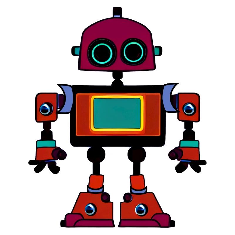 Farbenfroher Retro-Roboter