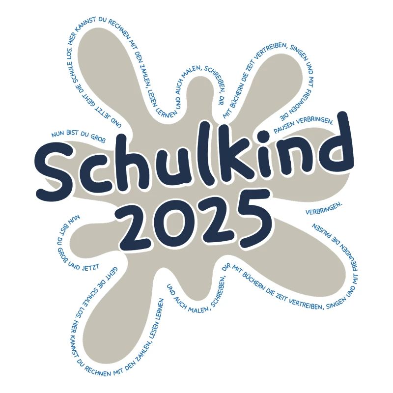 Schulkind 2025 Klecks mit Spruch zur Einschulung