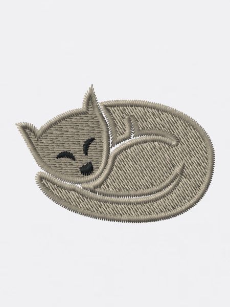 Schlafende Katze bestickt