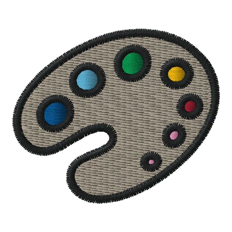 Palette de couleurs brodées