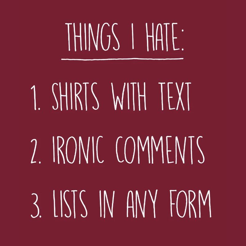 Things I hate