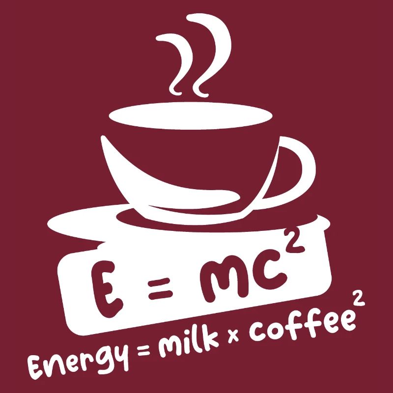 E = mc2 café dictons drôles Einstein Cafe symbole