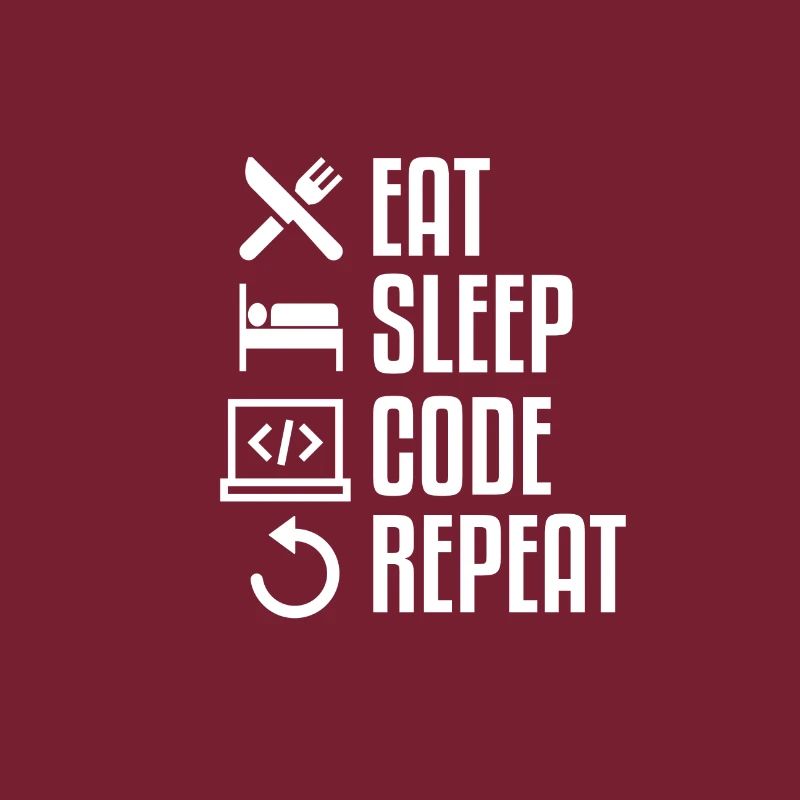 EAT SLEEP CODE REPEAT WHITE Computer T-Shirt