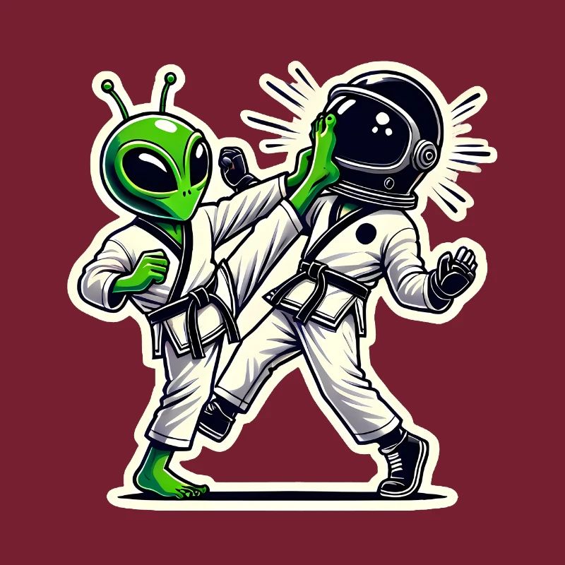 Alien vs Astronaut Karate Battle