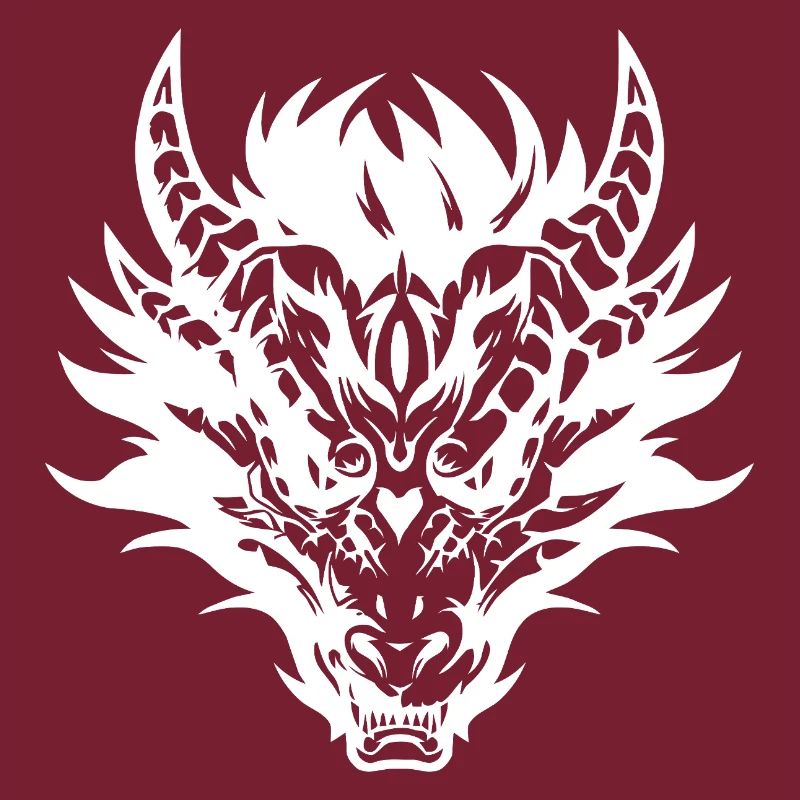 Conception complexe de masque de dragon tribal