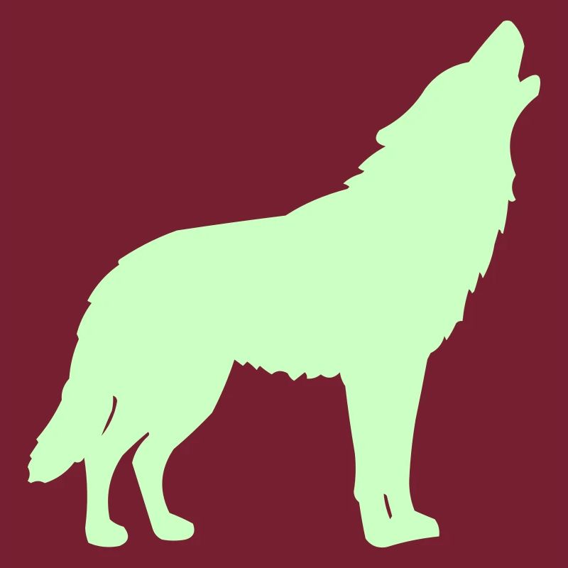Wolfsilhouette Neon Grün