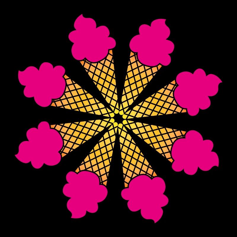 Eis Blume Verlauf Mandala Sommer Eiscreme Fan Fun