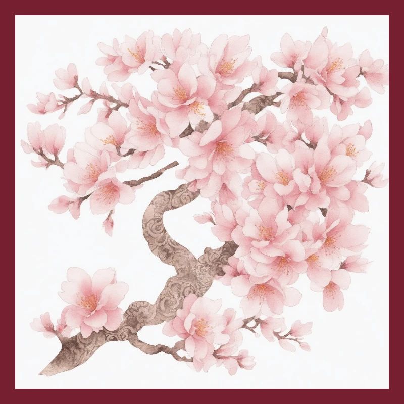 Japanese cherry tree blossoms