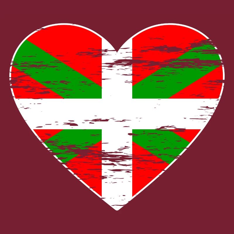Drapeau basque coeur utilisé