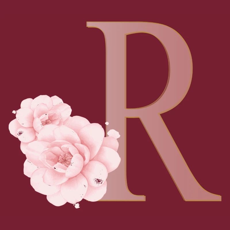 Buchstabe R mit Blumen