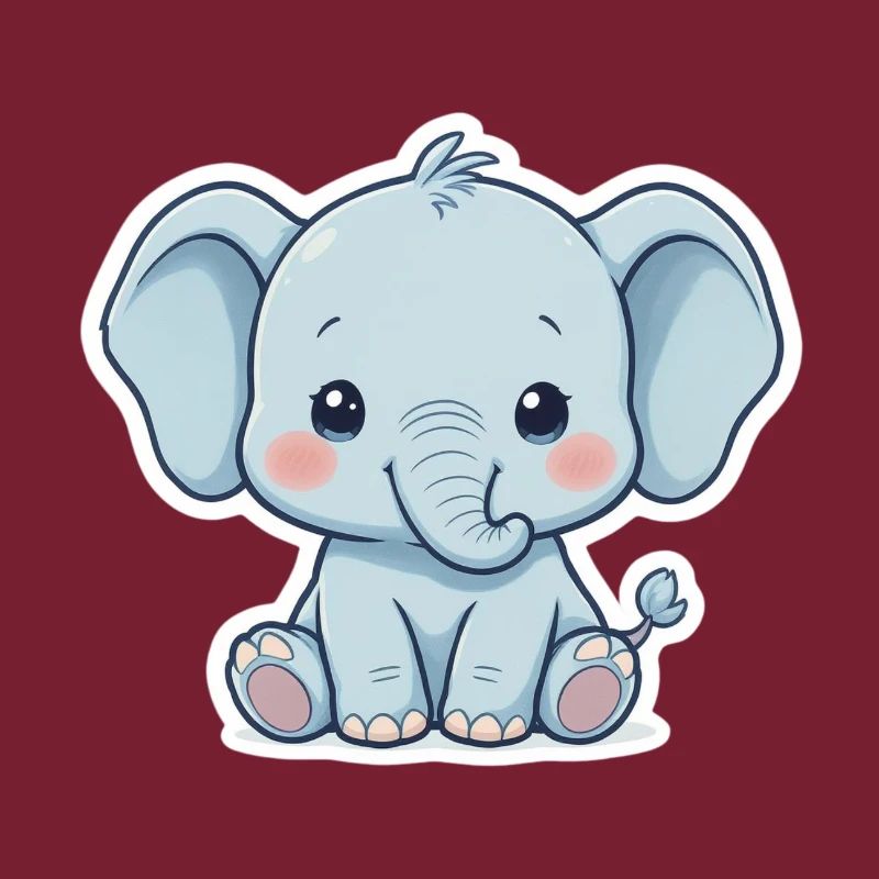 Blauer Baby Elefant Aufkleber
