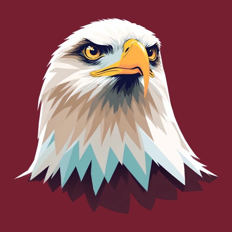 Geometric Eagle Head Illustration