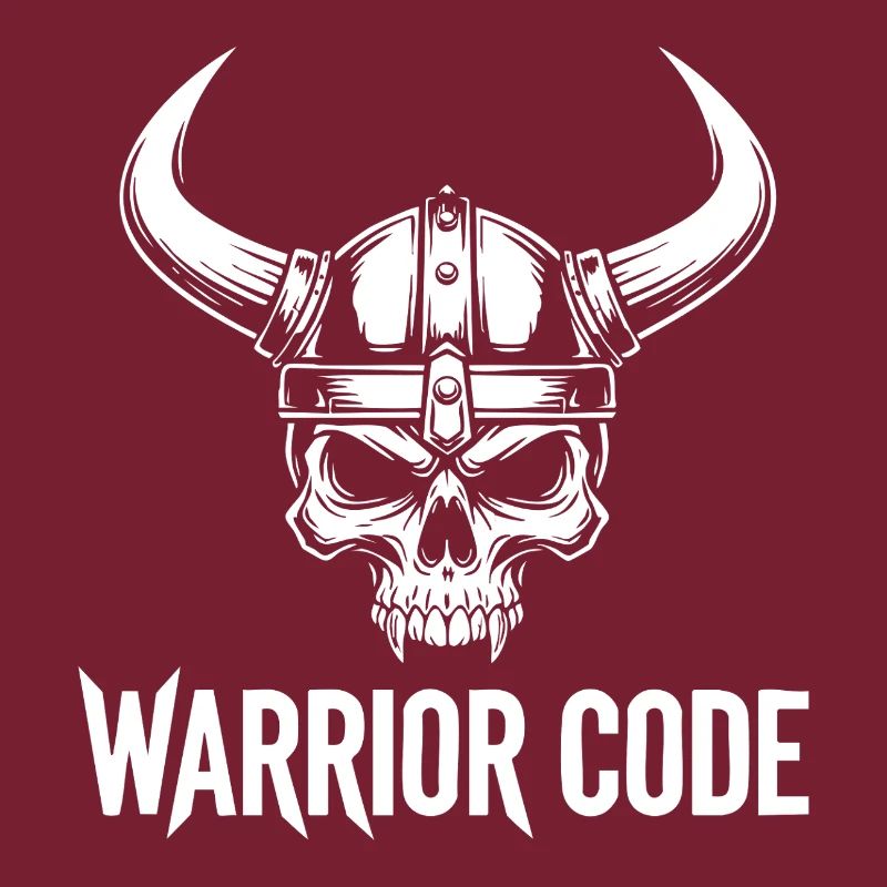 Kriegercode, Schädel, Wikinger, nordischer Hörnerhelm,