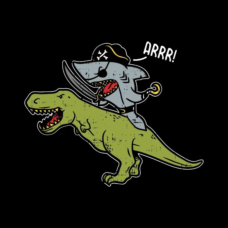 Hai reitet Dinosaurier