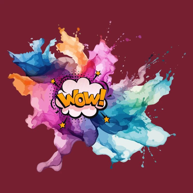 Bold Pop Art Explosion with "Wow" Text