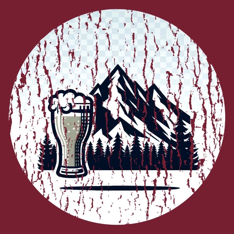 Berglandschaft mit Bierglas