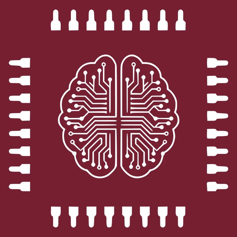 AI Brain Chip Processor Tech Vector