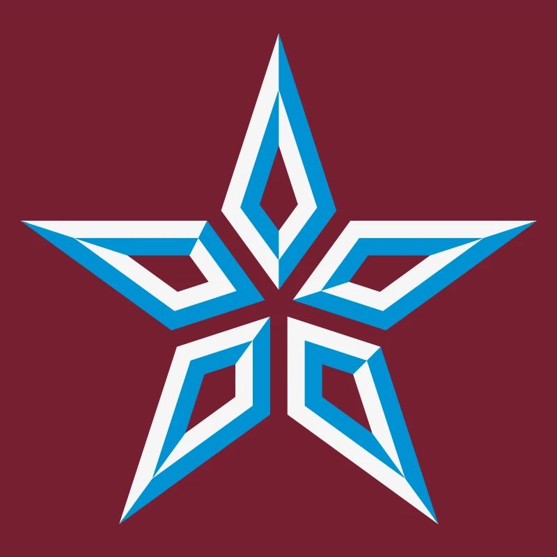 Star Design (Five-Pointed / Blue White)