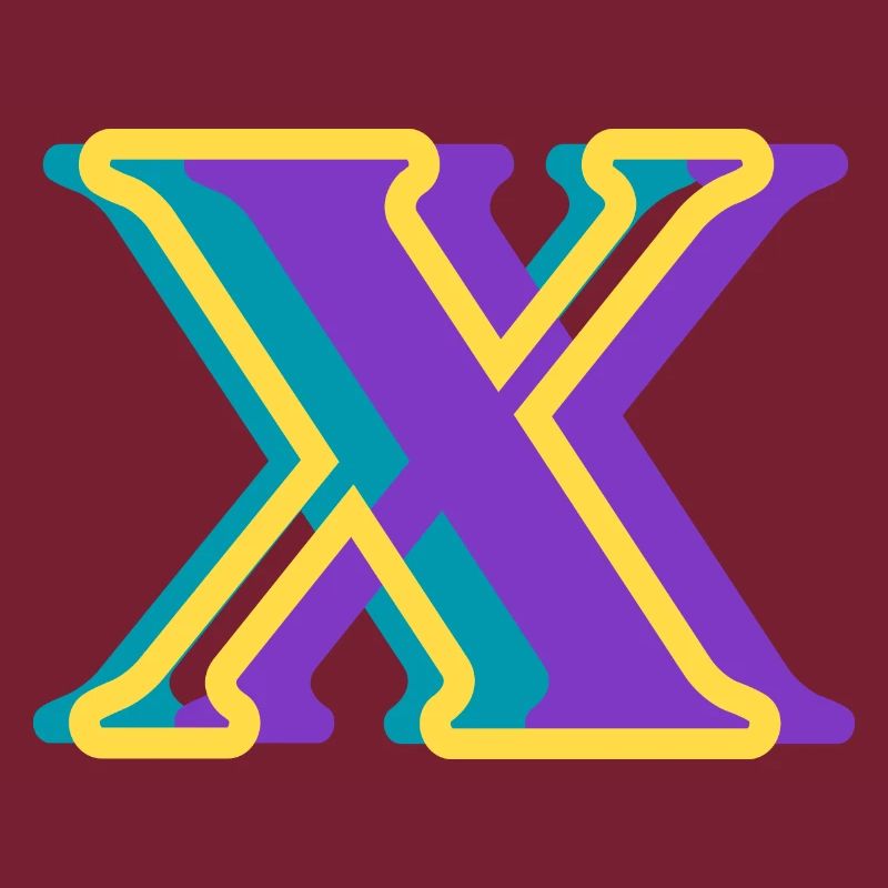 Multicolored letter x