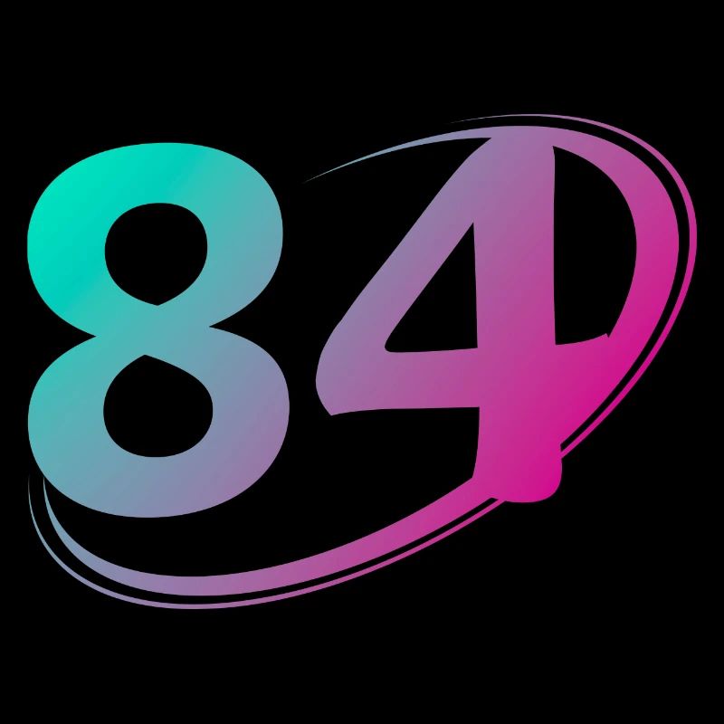 Numéro 84 multicolore