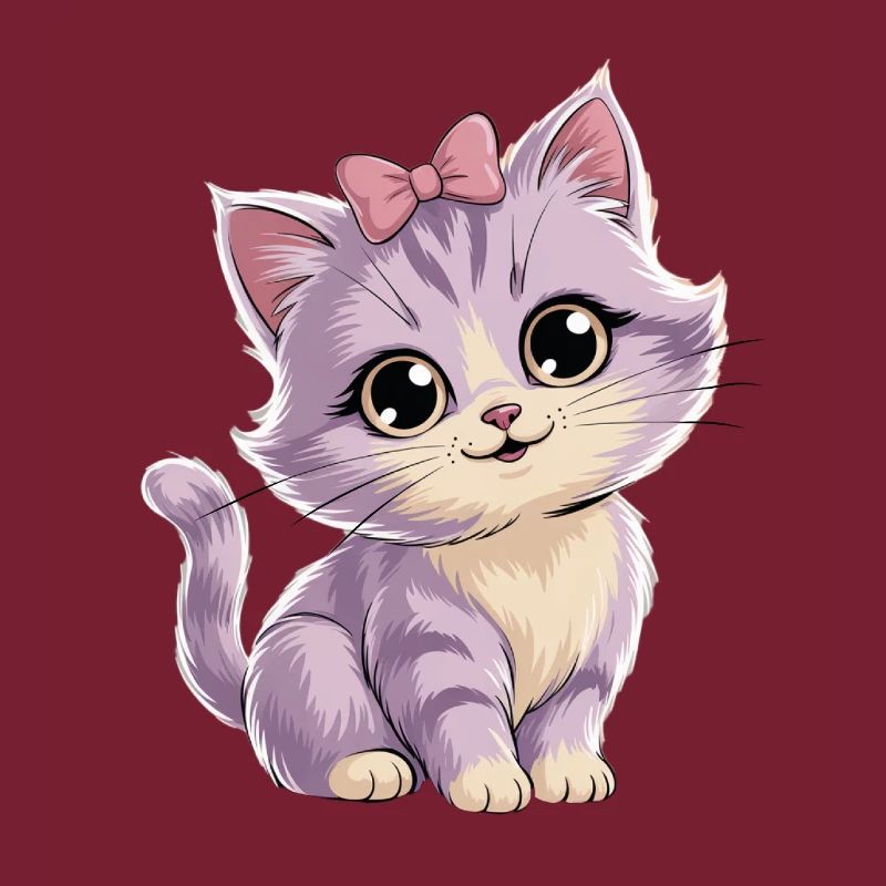 Kitten with bow - customizable