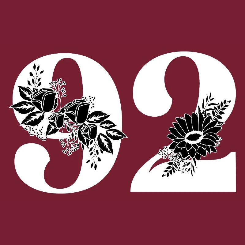 Nummer 92 Schwarze Blumen - 92. Blumengeburtstag