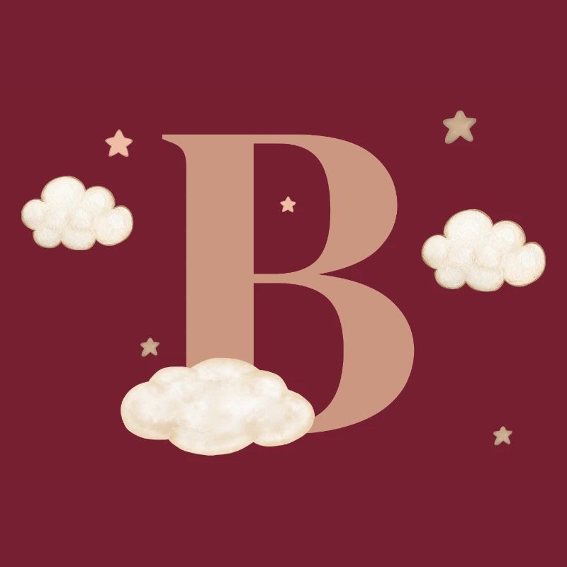 Letter b clouds stars