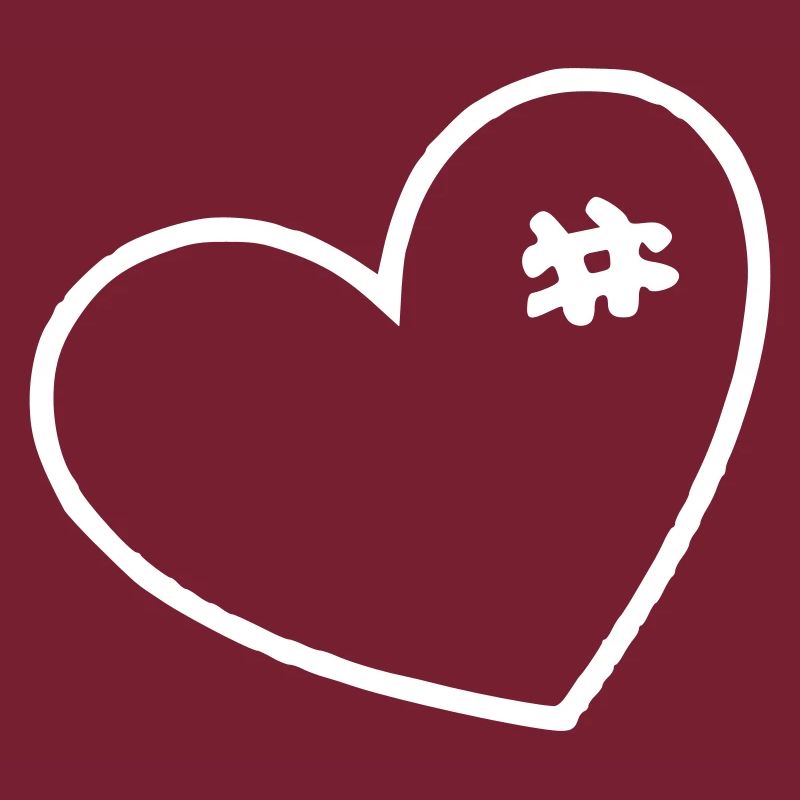 Coeur blanc avec points de suture