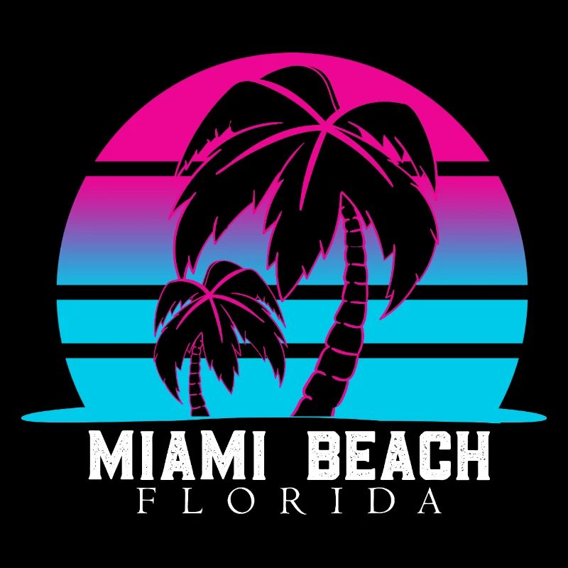 Miami Beach Palm Trees Neon