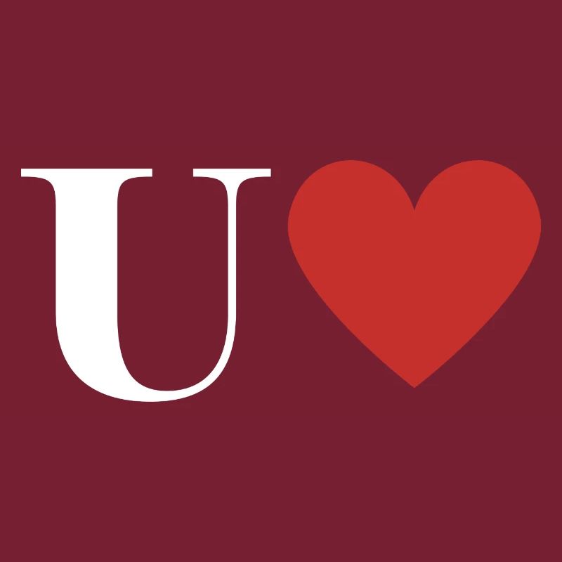 Buchstabe u rotes Herz