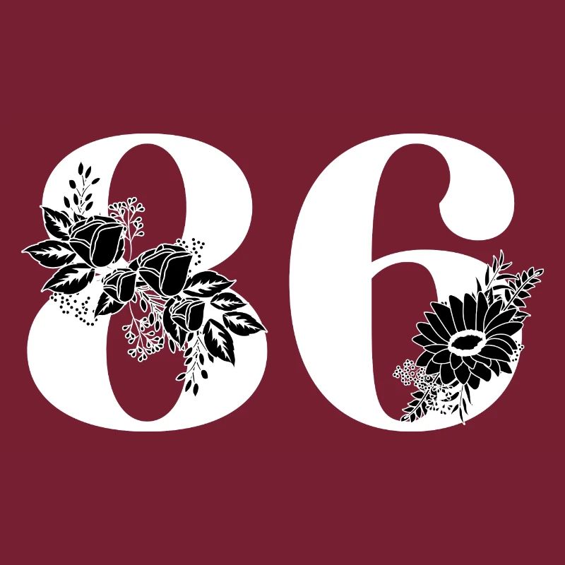 Nummer 86 Schwarze Blumen - 86. Blumengeburtstag