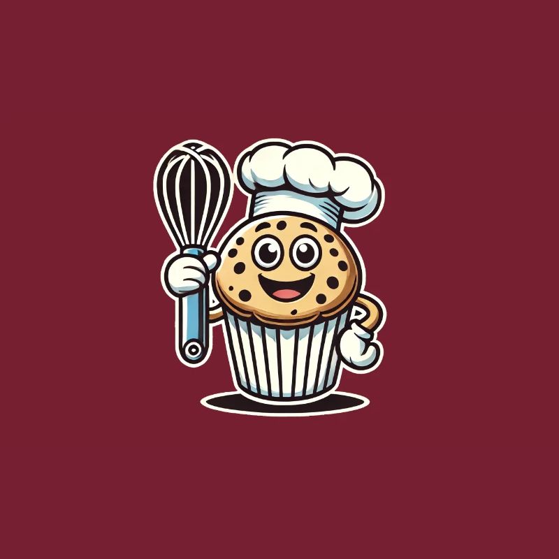 Dessin animé de muffins de cuisson drôle