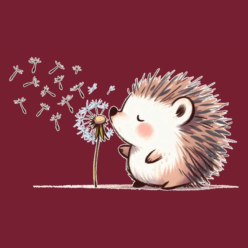 Igel mit Pusteblume