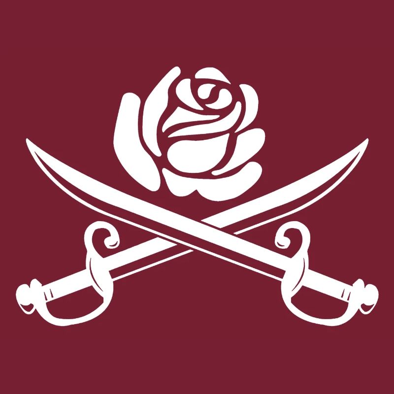 Rose blanche et épées croisées