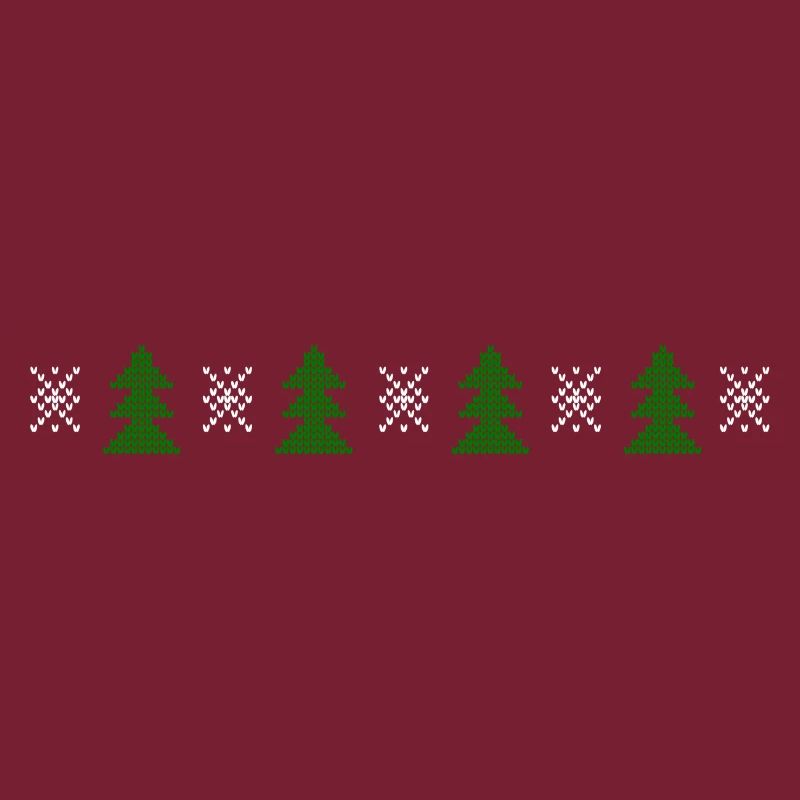 Knitted pattern series christmas tree snowflake